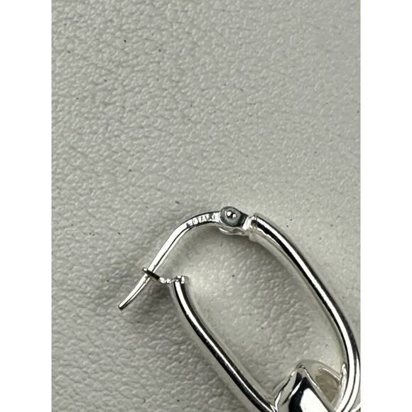 Milor Ultrafine 950 Purer Than Sterling Silver Pierced Earrings Double Oval Box - Picture 7 of 13